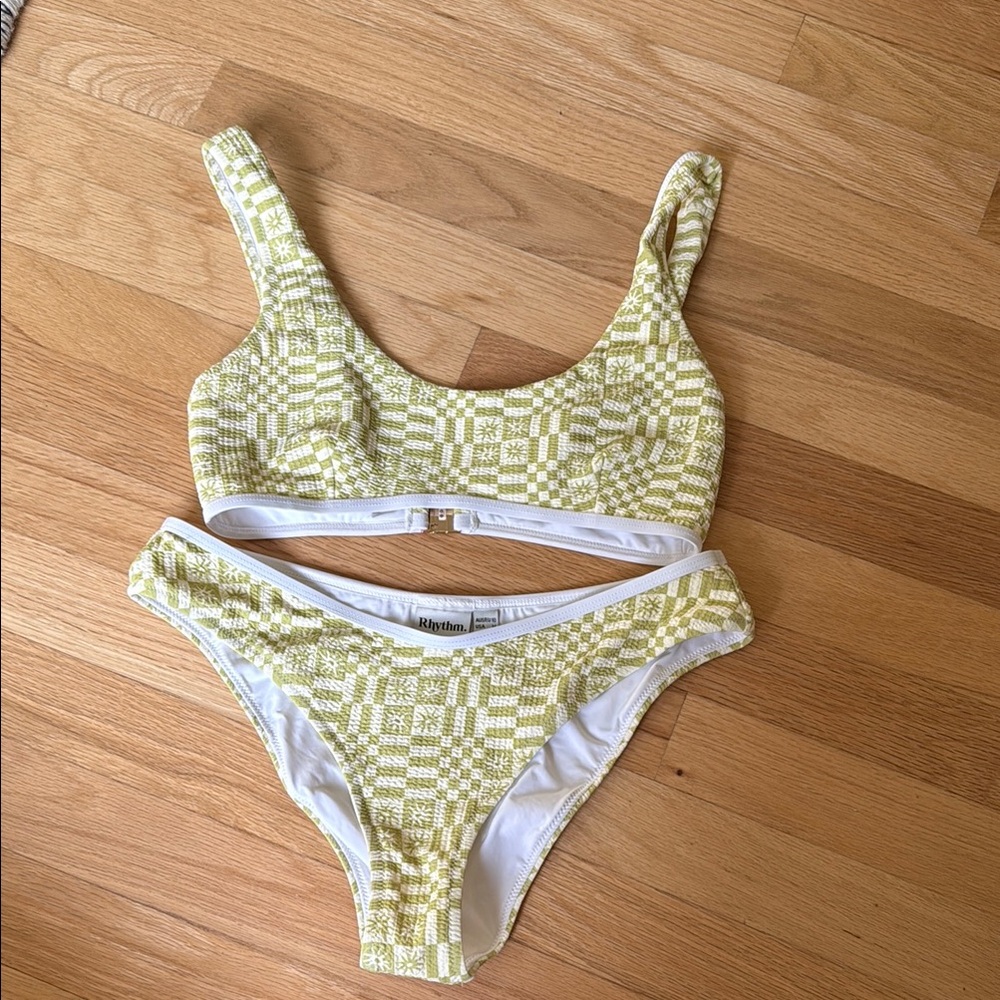 Rhythm Yellow and White Bikini Set